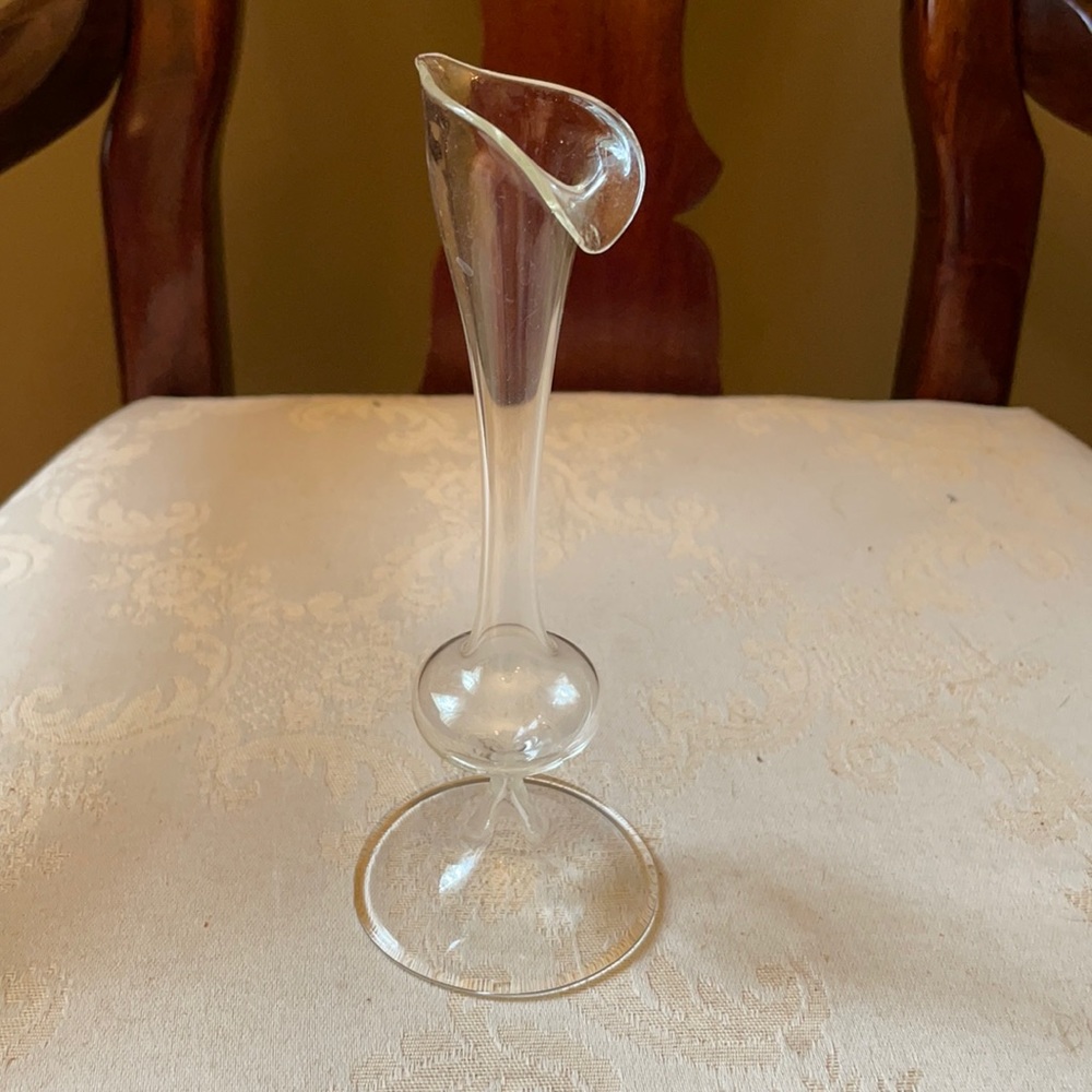 Hand blown glass Jack in the Pulpit retro 1960s bud vase glass art